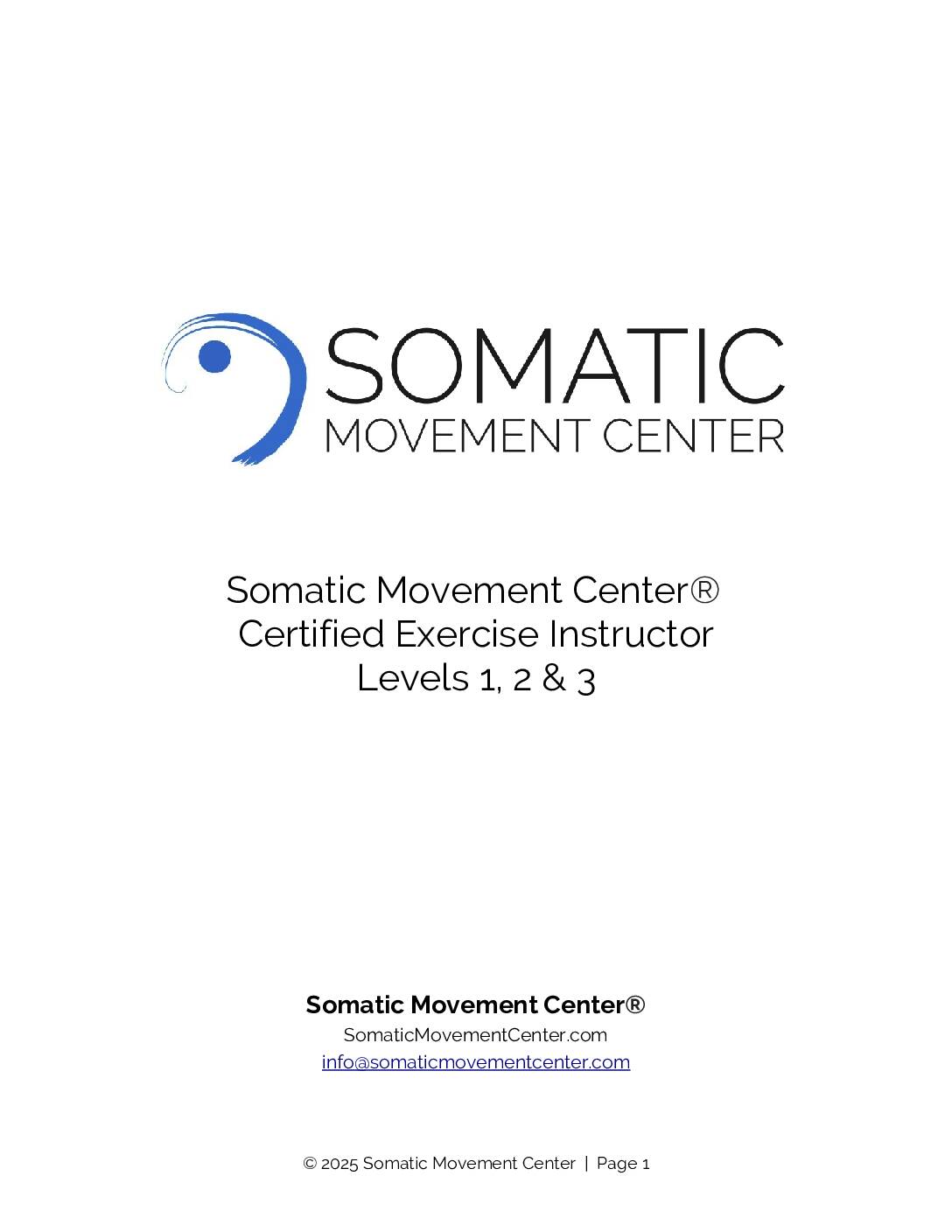 SMC CEI Prospectus 2025 - Somatic Movement Center